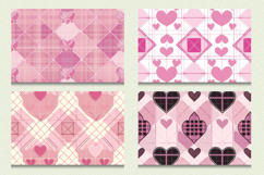 Pink Hearts Plaid Cutting Boards sublimation Designs Product Image 2