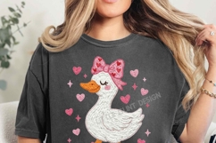 Patchwork Easter Silly Goose Png, Coquette Bow Goose Png Product Image 2