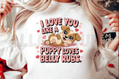 Adorable Puppy Loves Belly Rubs Valentines Day Cartoon Product Image 2