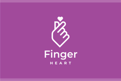 Monoline Finger Heart Gesture Logo Design Vector Product Image 2