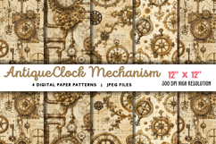 Antique Clock Mechanism Paper JPG Product Image 1