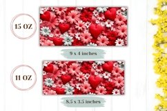 Spring Flowers Mug Wrap, Love Hearts Mug Sublimation Product Image 2