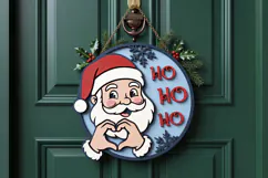 Ho Ho Ho Christmas Santa Door Hanger SVG, Laser Cut File Product Image 2