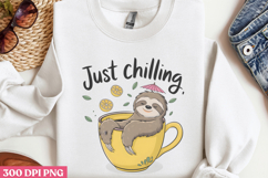 Just Chilling PNG, Sloth Sublimation PNG Product Image 3