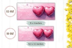 Cute Love Mug Wrap Design, Cartoon Love Hearts Mug PNG Product Image 2