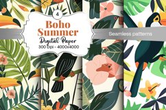 Summer Boho digital paper Seamless backgrounds Product Image 1