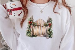 Watercolor Christmas Farm Clipart Product Image 2