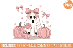 Breast Cancer PNG,Boo Ghost Pink Sublimation Design PNG Product Image 1