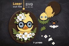 Duck with glasses SVG laser cut file for Glowforge Product Image 2