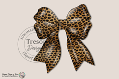 Leopard Bow PNG Chic Animal Print Fashion Ribbon Design Product Image 1