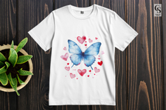 Blue Butterfly With Hearts Clipart PNG Product Image 2