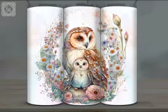 Cute Owl Tumbler Sublimation, 20 oz Seamless Tumbler Wrap Product Image 3
