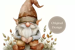 Watercolor Gnome Tumbler Wrap, Fall Mushrooms Tumbler Design Product Image 2