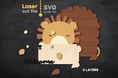 Lion Children's Room Sign SVG Laser cut file for Glowforge Product Image 2