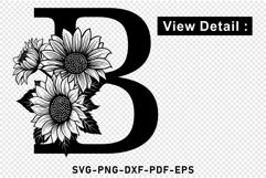 Sunflower Monogram Letters, Monogram Font SVG Cut Files Product Image 2