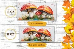 Mushroom Mug Wrap Design, Watercolor Mushrooms Sublimation Product Image 2