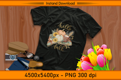 Hello Fall Pumpkins and Candle Sublimation PNG Product Image 2