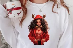 Cute Christmas Little Girl Sublimation Clipart Product Image 2