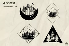 4 Forest silhouettes SVG PNG EPS Product Image 2
