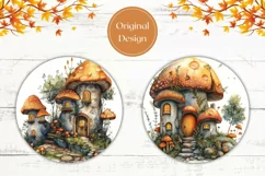 Mushroom House Car Coaster PNG, Mushrooms Sublimation Design Product Image 2