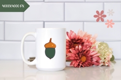 Oak Illustration, Cartoon Acorn PNG, Autumn Print Product Image 2