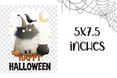 Spooky Halloween Cat Towel, Cartoon Halloween Animals PNG Product Image 2