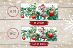 Watercolor Christmas Koala Mug Wrap, Christmas Mug Template Product Image 2