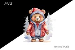 Grumpy Teddy Bear Clipart, Teddy Bear Clipat Product Image 1