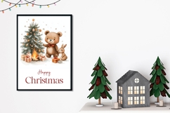 Cartoon Christmas Bear Greeting Card Printable Product Image 2