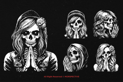 10 Bundle Dark Art Skull Girl Pray Woman Grunge Sugar Skull Product Image 3