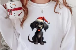 Funny Christmas Black Dog Clipart Sublimation, Christmas Dog Product Image 2