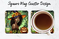 Halloween Witch Mug coaster | Coaster | Sublimation Design Product Image 1