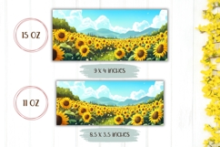 Sunflower Mug Template, Sunflower Field Sublimation PNG Product Image 2
