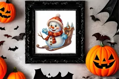 Funny Snowman Sublimation Clipart, watercolor Clipart Product Image 2