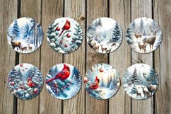Christmas cardinal | xmas Round earring Sublimation designs Product Image 2