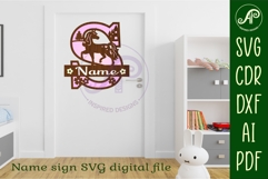 Unicorn Capital Monogram Letter name sign S SVG Product Image 2