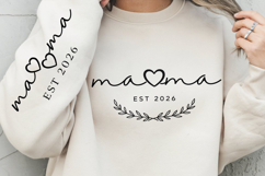 Mama Est 2026 PNG, Mother's Day PNG Design, Mama PNG Product Image 2