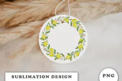 Watercolor Lemons Wreath png Product Image 2