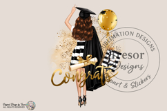 Graduation Brunette Girl PNG Congrats Grad Sticker Bag Product Image 2