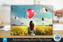 Girl with Balloon Cutting Board Sublimation Design Product Image 1