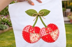 Patchwork Cherry PNG, Vintage Summer Sublimation Product Image 2