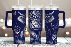Tumbler laser svg|40oz Skinny Tumbler Highland Cow wrap Product Image 2