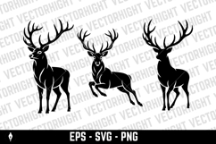 Vector logo of a male deer or stag leaping Product Image 2