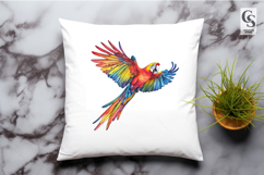 Colorful Flying Macaw Parrot Illustration Clipart Sublimatio Product Image 2