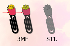 Paper Clips, Fries STL/3MF files for 3D Printing Product Image 2
