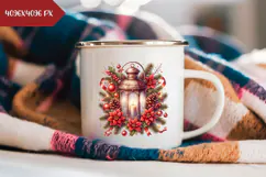 Christmas Lantern Illustration, Christmas Berries PNG Product Image 2