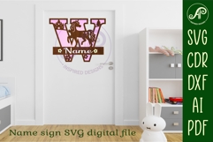 Unicorn Capital Monogram Letter name sign W SVG Product Image 2