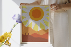 Abstract Mountain Window View Pillow Design Product Image 2