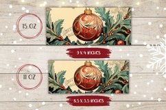 Christmas Balls Mug Wrap, Retro Christmas Mug Template Product Image 2