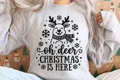 Oh Deer Christmas Is Here Svg, Funny Christmas Reindeer Svg. Product Image 3